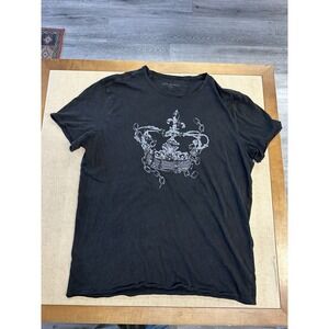 John Varvatos Paper Thin Crown Graphic Tee In Black Size Large